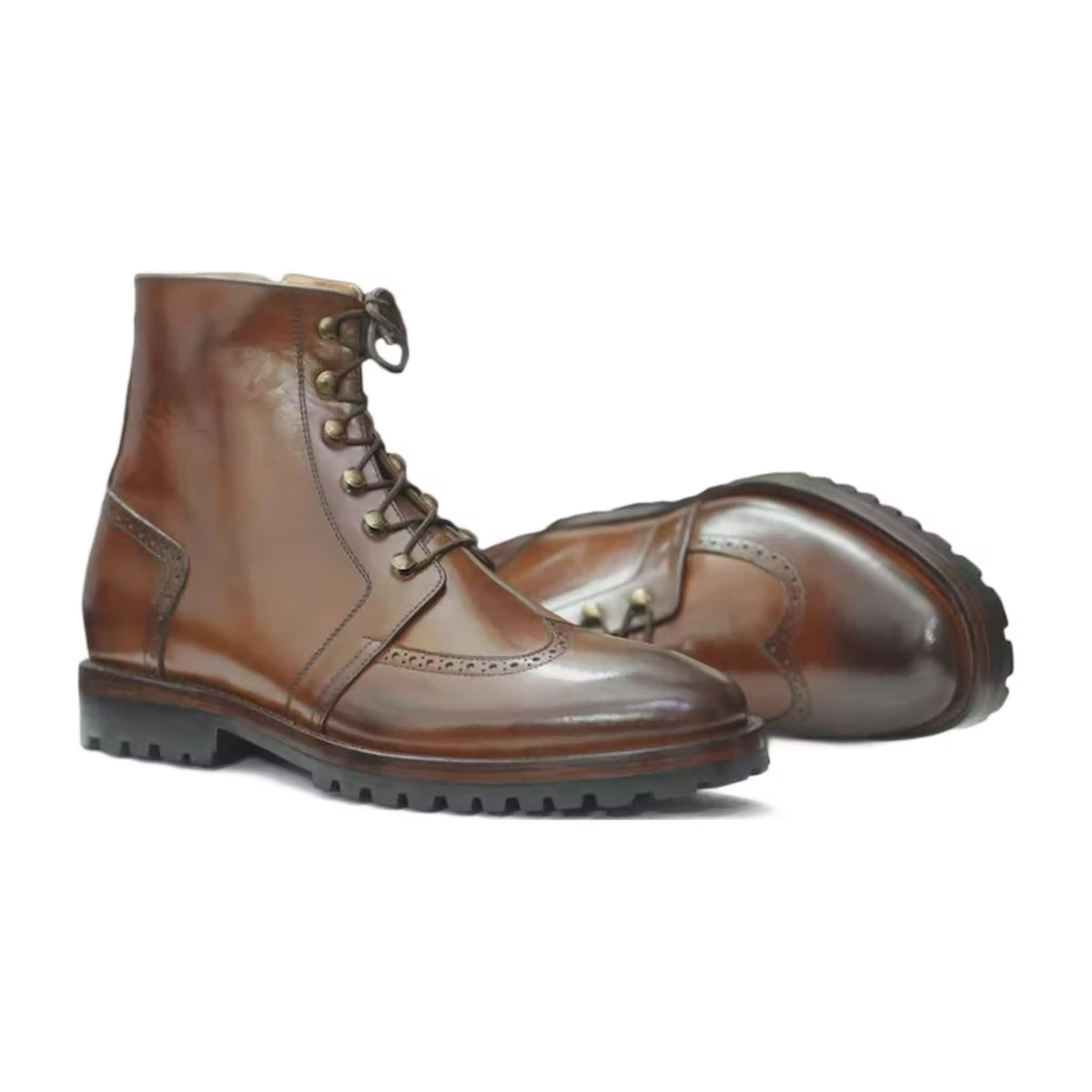 Handmade Leather Wingtip Boots