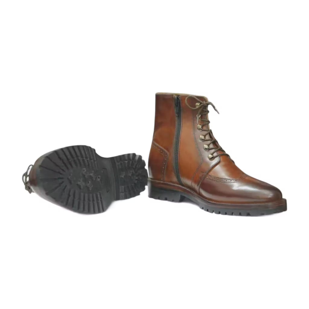 Handmade Leather Wingtip Boots