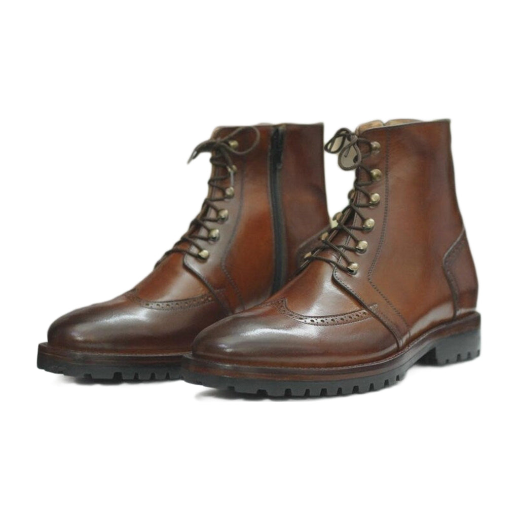 Handmade Leather Wingtip Boots