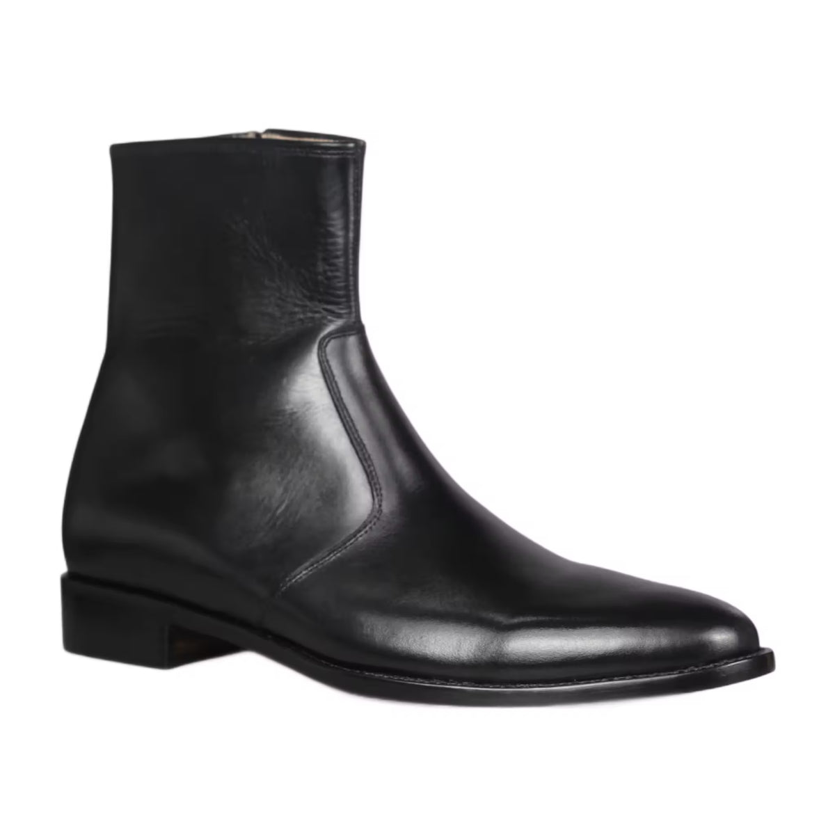 Handmade Leather Ankle Boots: Men's Zipper Dress Boots