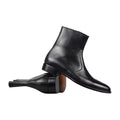 Handmade Leather Ankle Boots: Men's Zipper Dress Boots