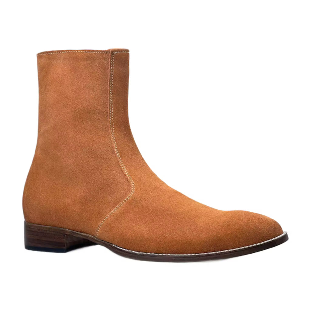 Handmade Suede Leather Zipper Ankle-High Boots