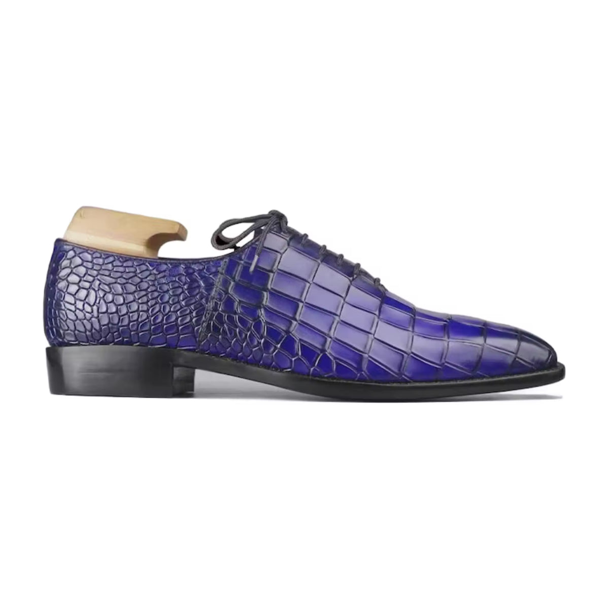 Handmade Alligator Print Leather Oxford Shoes