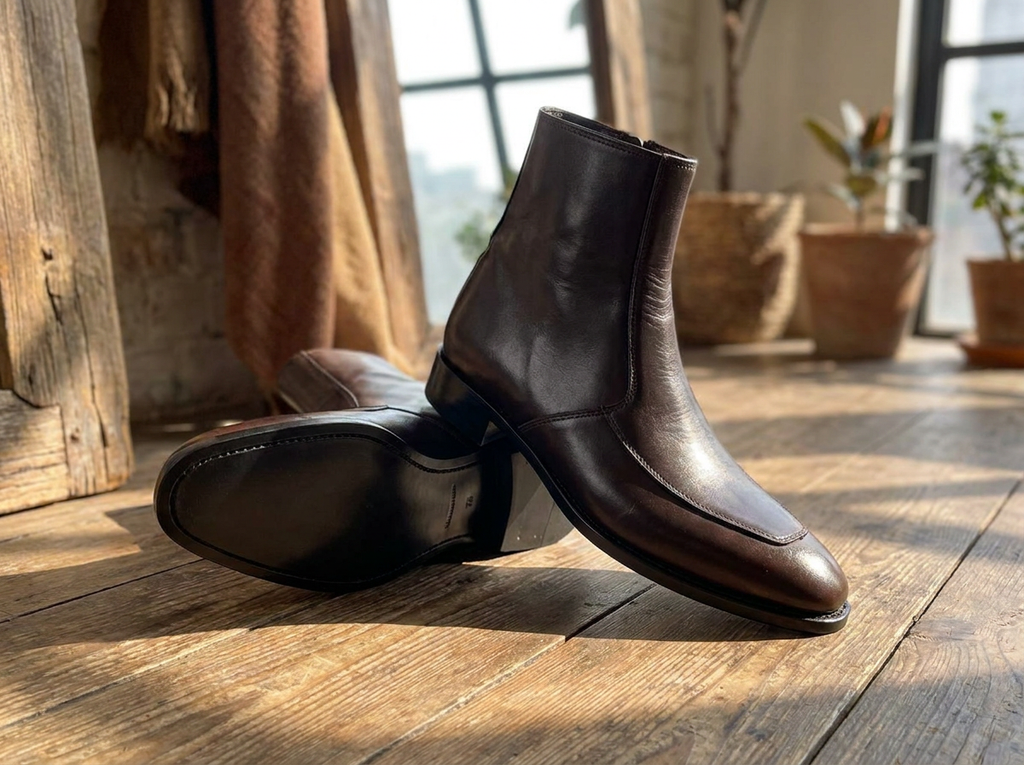 Handmade Ankle Zipper Boots