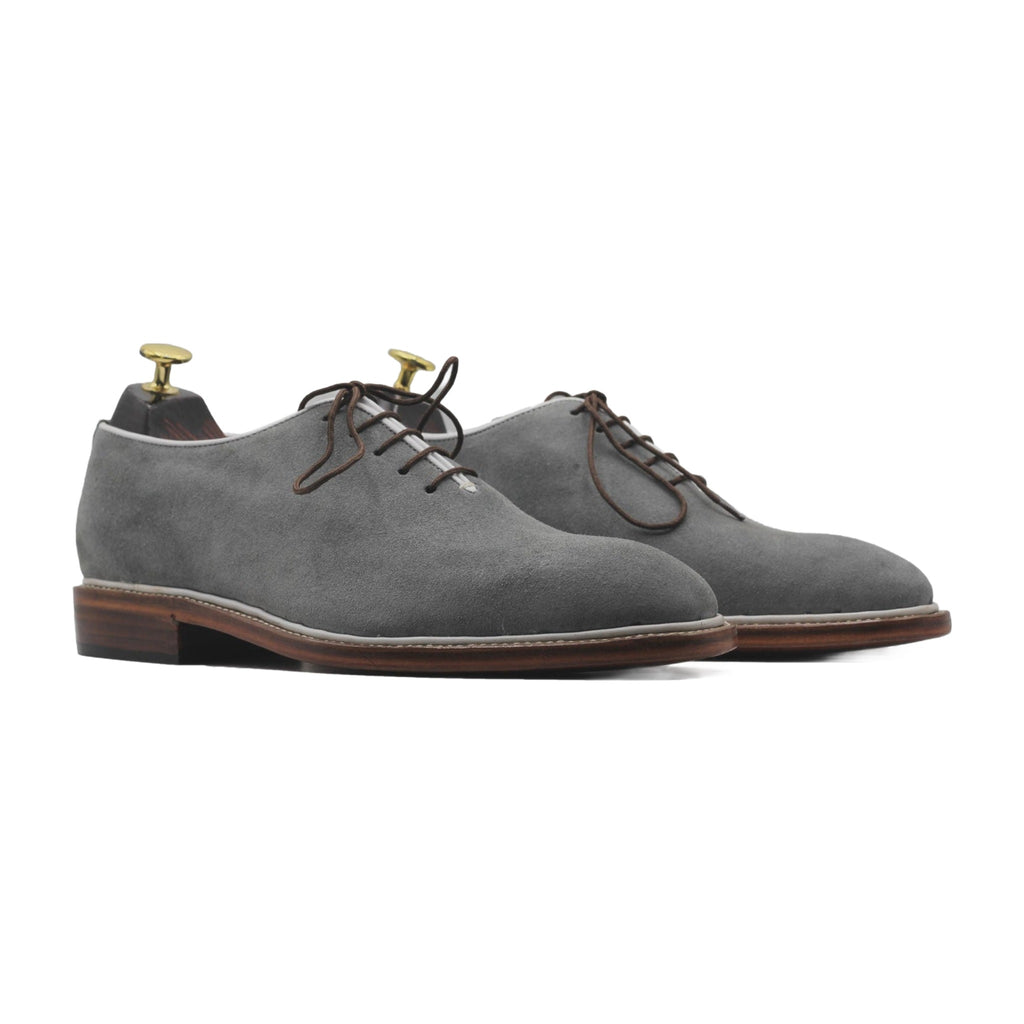 Handmade Grey Suede Oxford Shoes