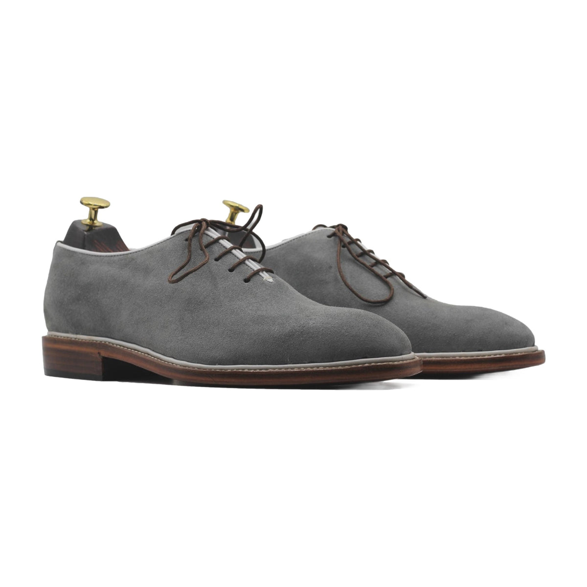 Handmade Grey Suede Oxford Shoes