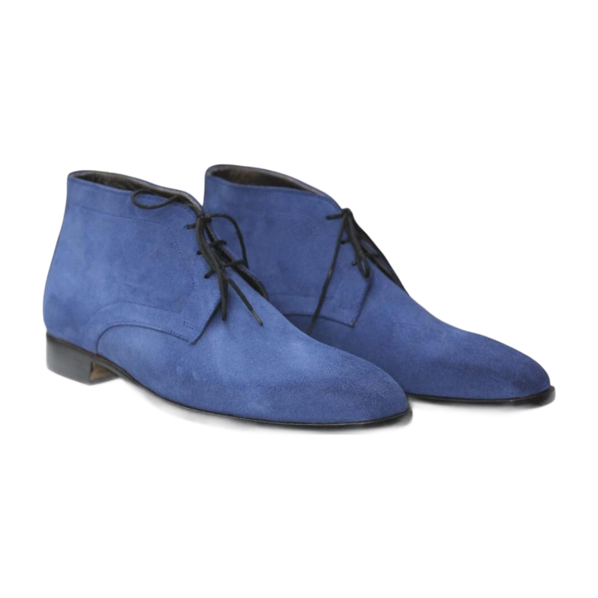 Handmade Blue Suede Chukka Boots