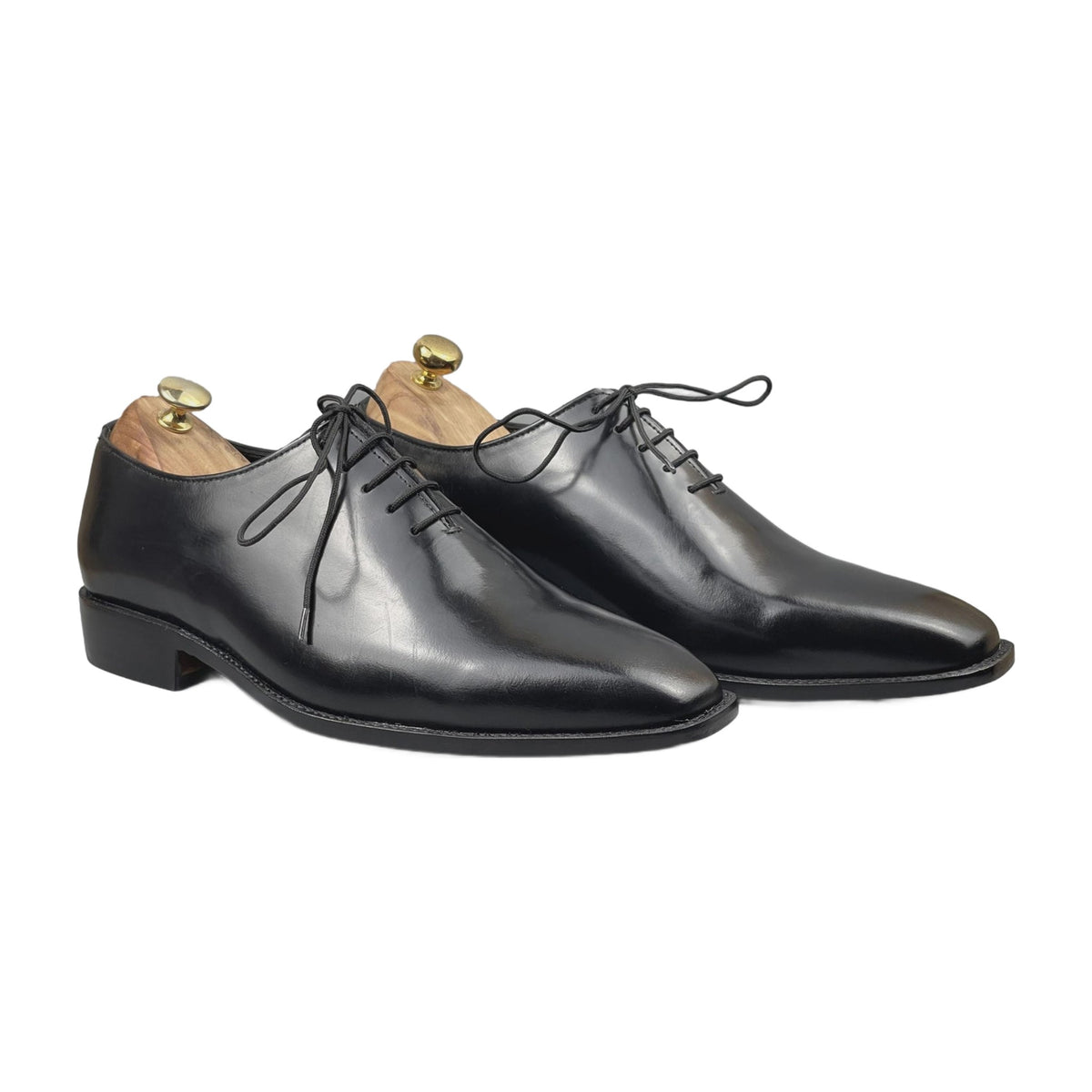 Handmade Black Wholecut Oxford Shoes