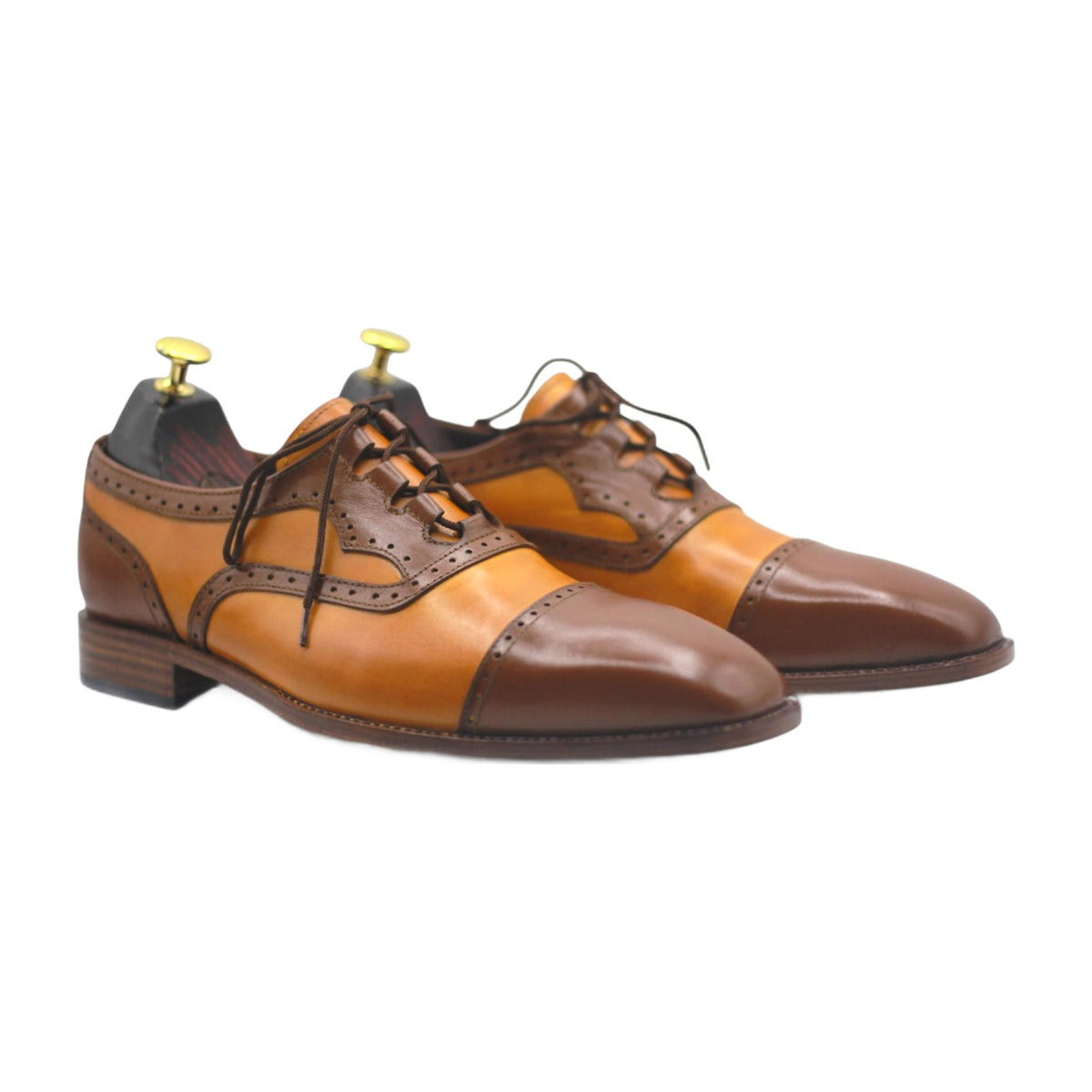 Handmade Brown Suede Cap-Toe Oxford Shoes