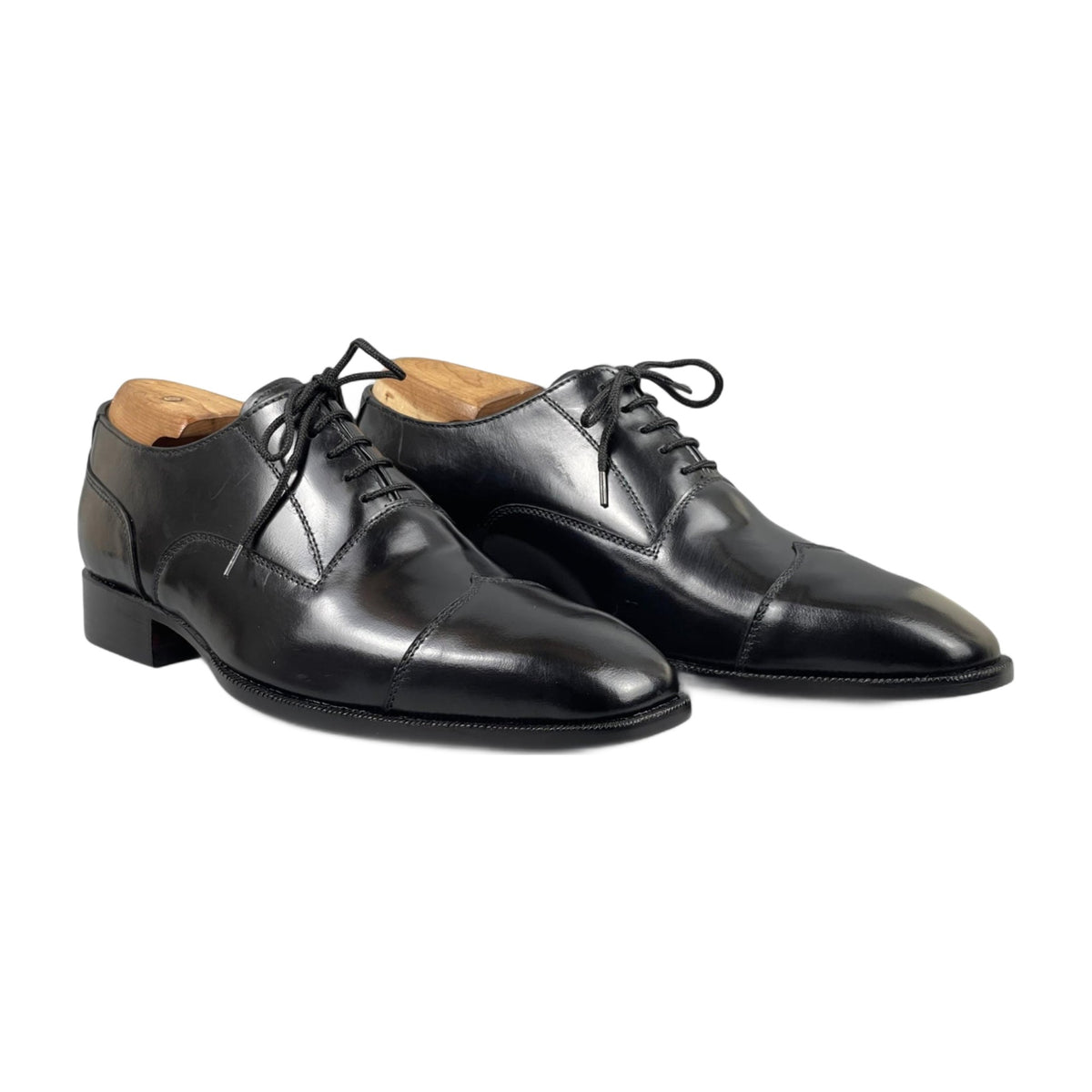 Handmade Black Leather Wingtip Formal Shoes