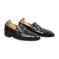 Handmade Black Leather Penny Loafers