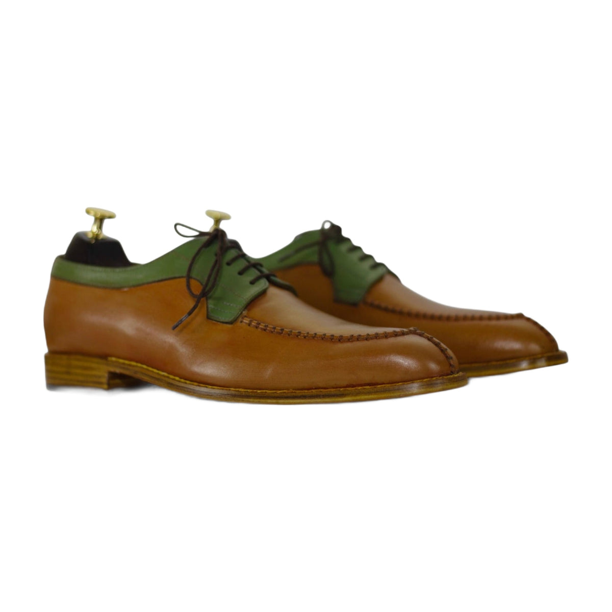 Handmade Two-Tone White & Navy Spectator Shoes