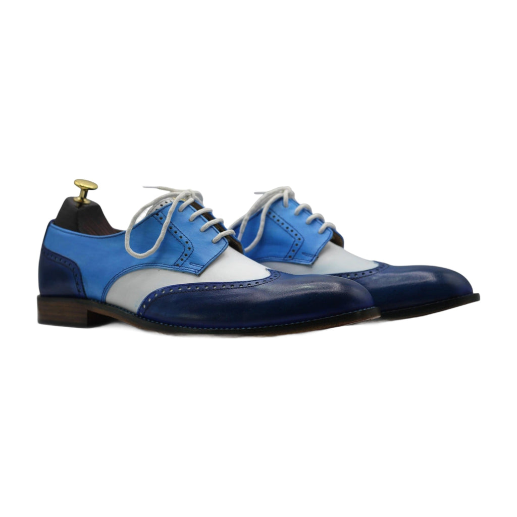 Handmade Three-Tone Wingtip Oxford Shoes