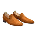Handmade Brown Suede Slip-On Loafers