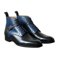 Handmade Two-Tone Madrid Strap Lace-Up Ankle Boots
