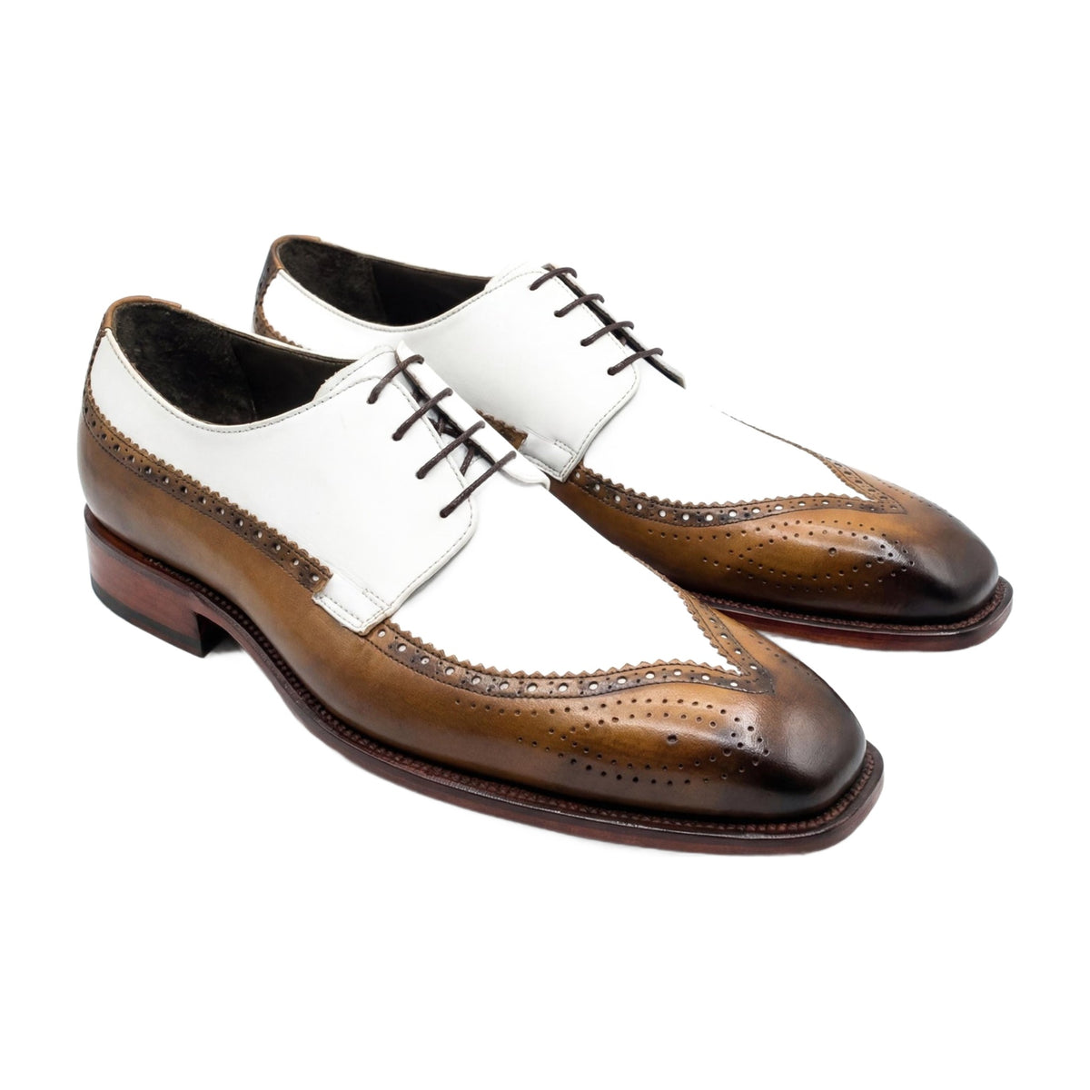 Handmade Two-Tone Spectator Wingtip Brogues