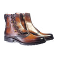 Handmade Brown Leather Side-Zip Ankle Dress Boots