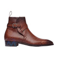 Handmade Cognac Tan Ostrich Print Jodhpur Boots