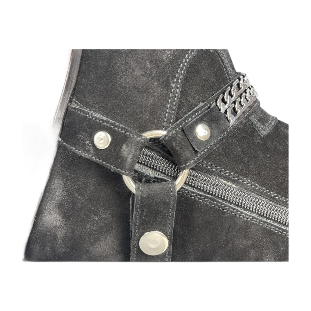 Handmade Suede Full Grain Harness Boots