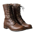 Leather High Ankle Combat Boots