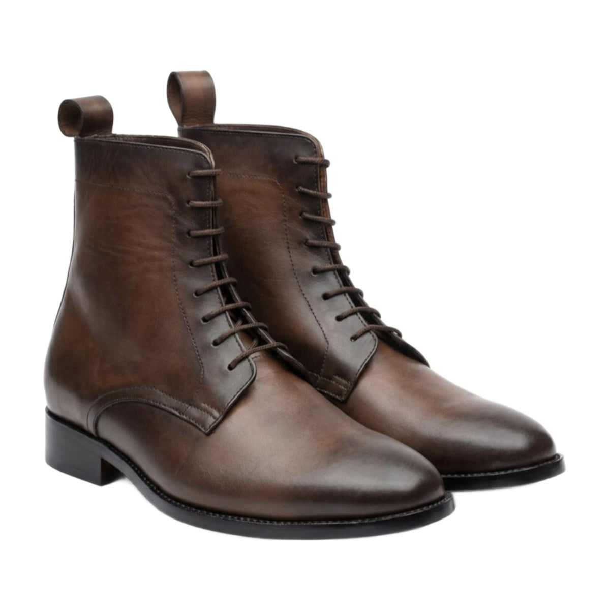 Leather Lace-Up Ankle Boots