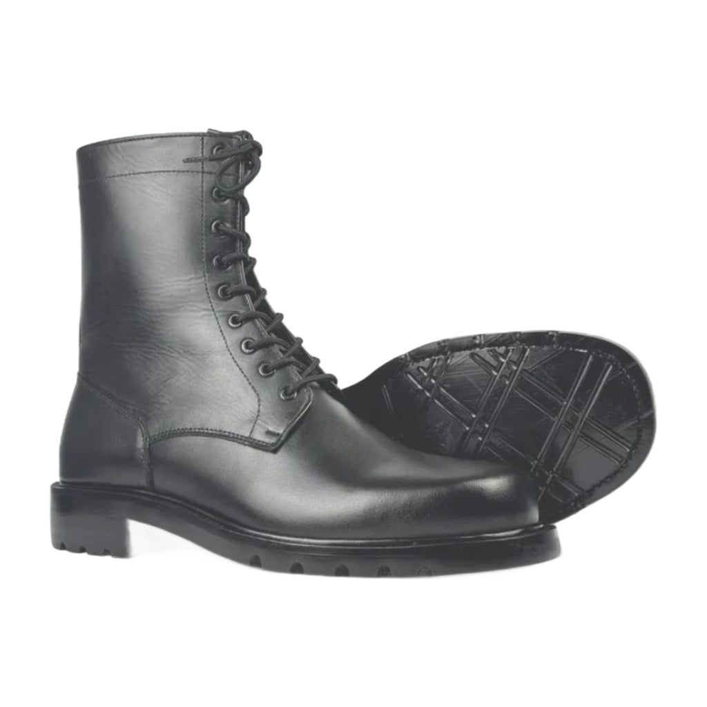 Leather High-Shaft Combat Boots