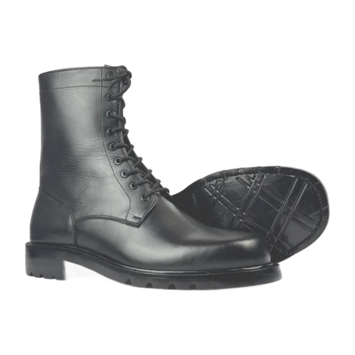 Leather High-Shaft Combat Boots