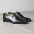 Handmade Black Leather Wholecut Brogue Oxford Shoes