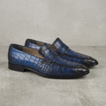 Handmade Burgundy Alligator Leather Loafers