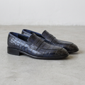 Handmade Two-Tone Alligator Print Penny Loafers