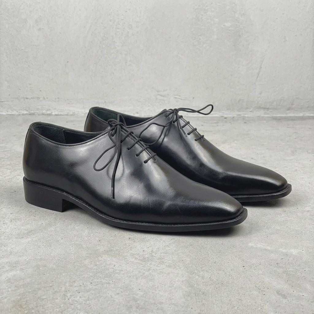 Handmade Black Wholecut Oxford Shoes