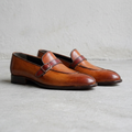 Handmade Tan Brown Monk Strap Loafers