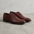 Handmade Burgundy Leather Lace-Up Oxford Dress Shoes