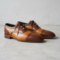 Handmade Brown Suede Cap-Toe Oxford Shoes