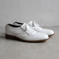 Handmade White Wingtip Fringe Loafers