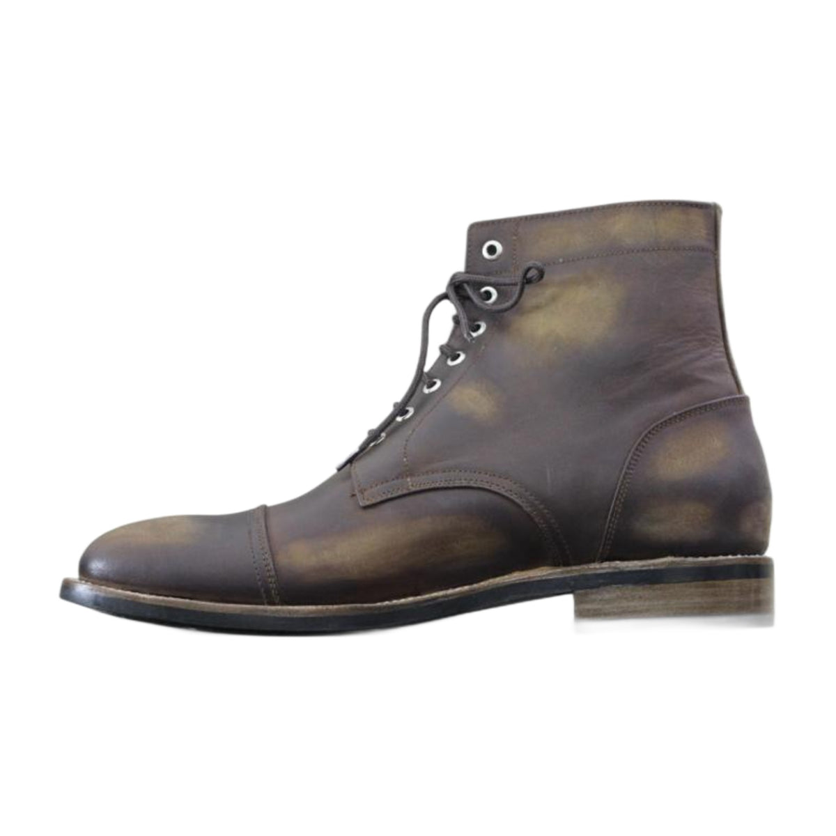 Handmade Leather Cap-Toe Ankle Boots