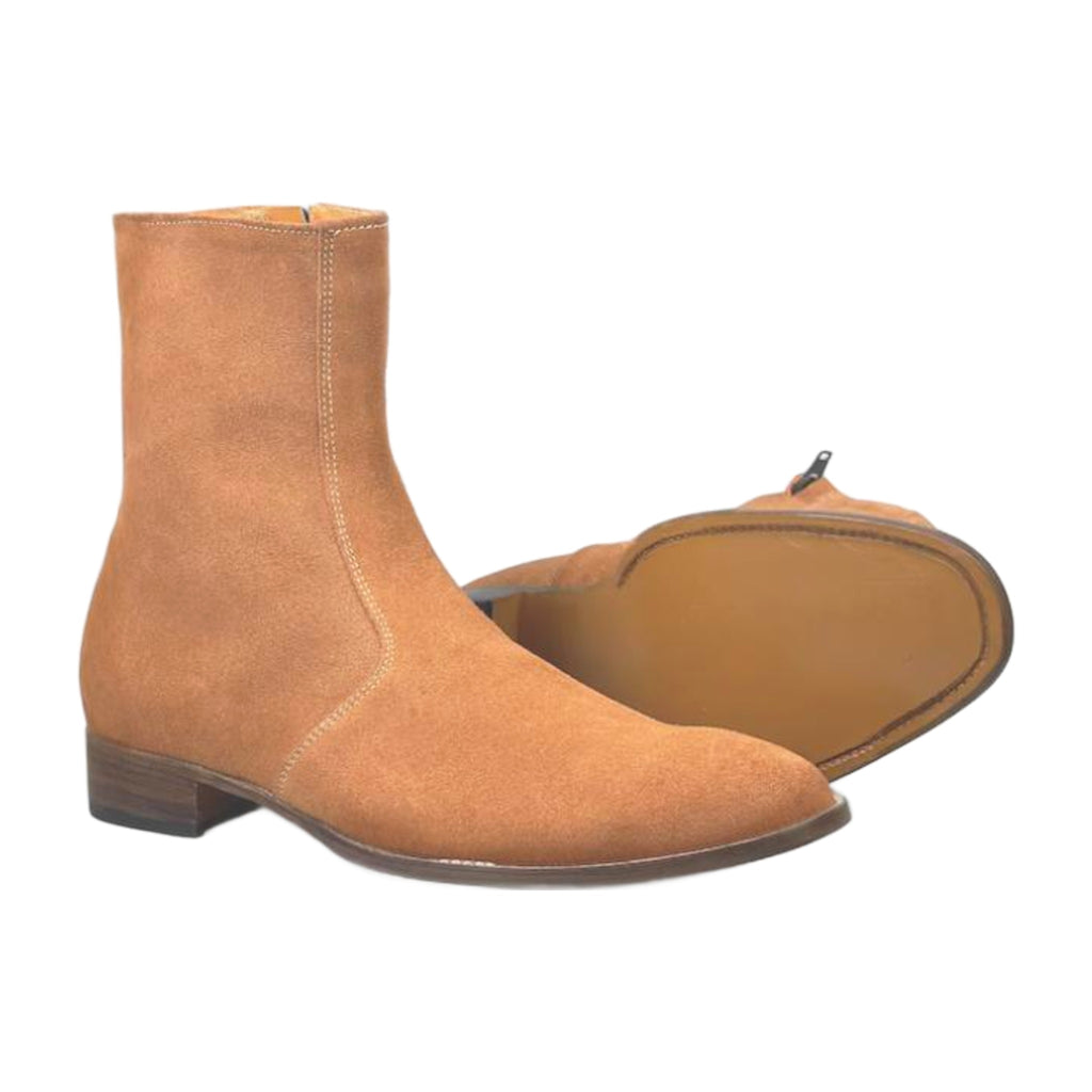 Suede Leather Zipper Ankle Boots