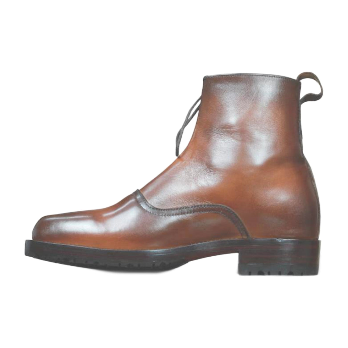 Leather Side Lace-Up Ankle Boots II