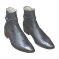 Python Texture Leather Jodhpurs Boots