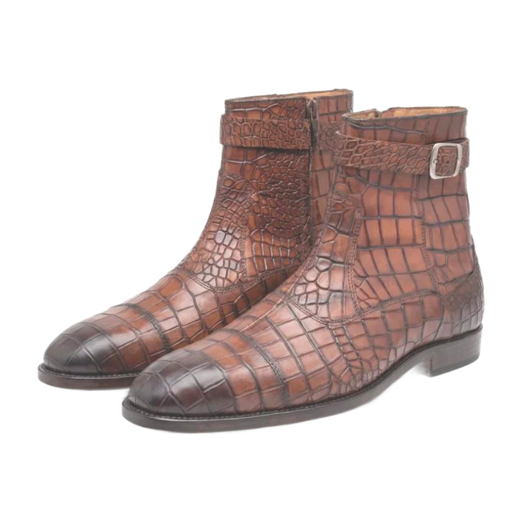 Alligator Print Leather Jodhpurs Boots