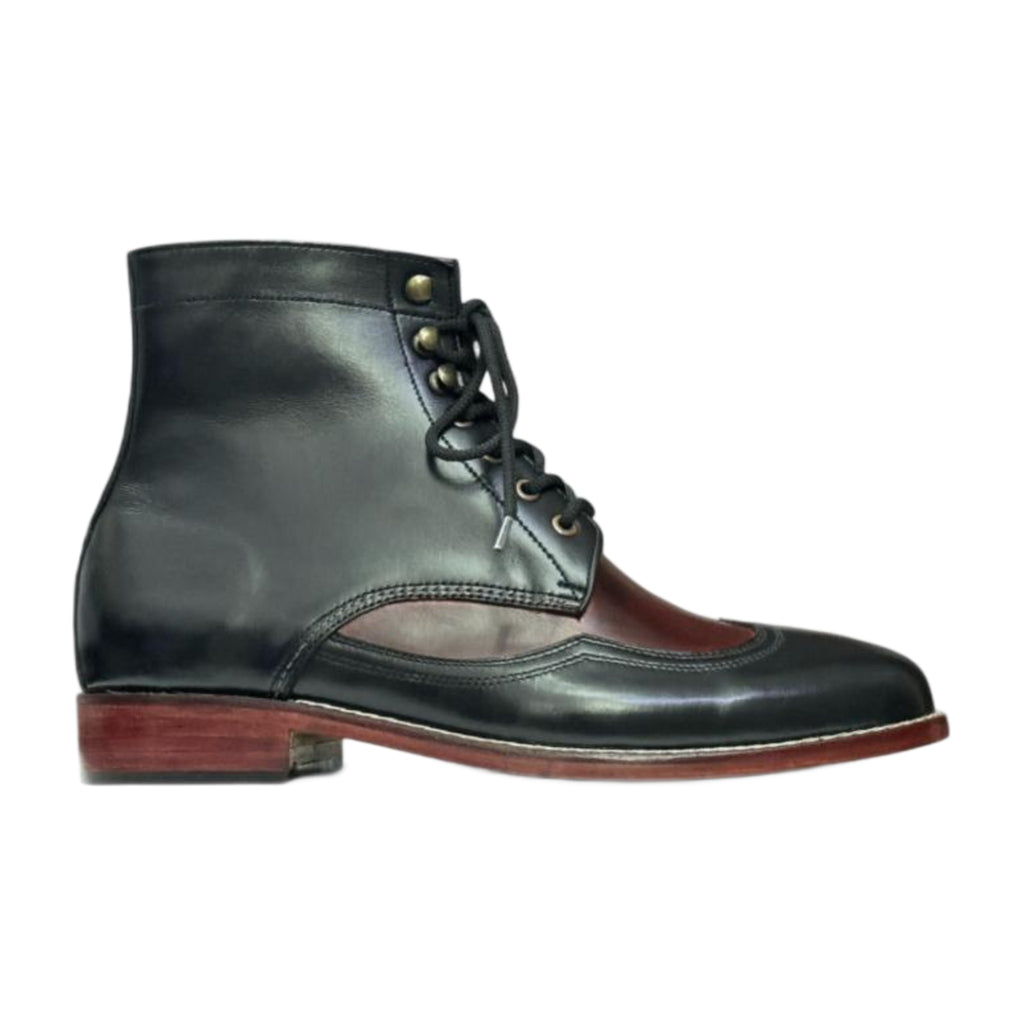 Handmade Two-Tone Wingtip Leather Boots