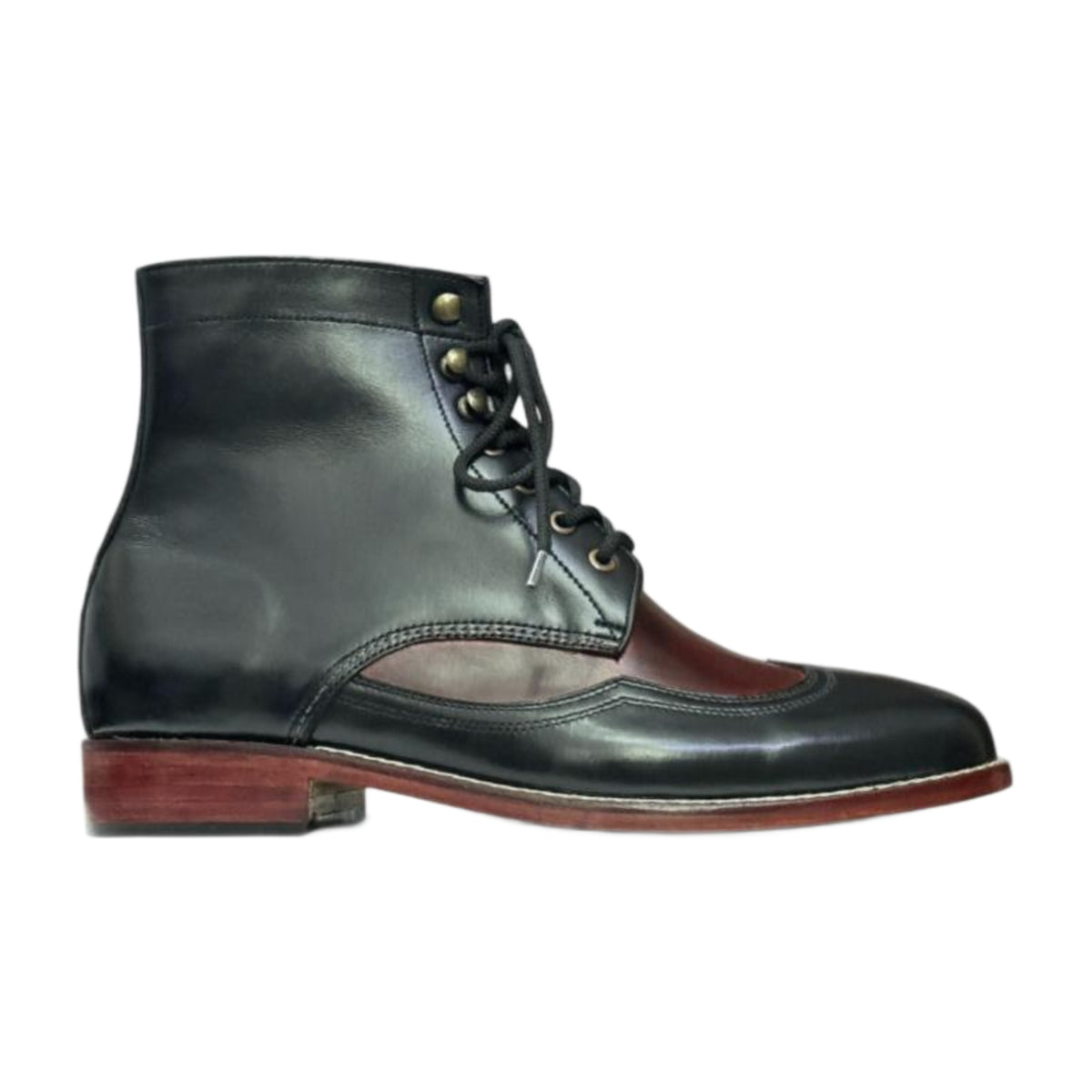 Handmade Two-Tone Wingtip Leather Boots