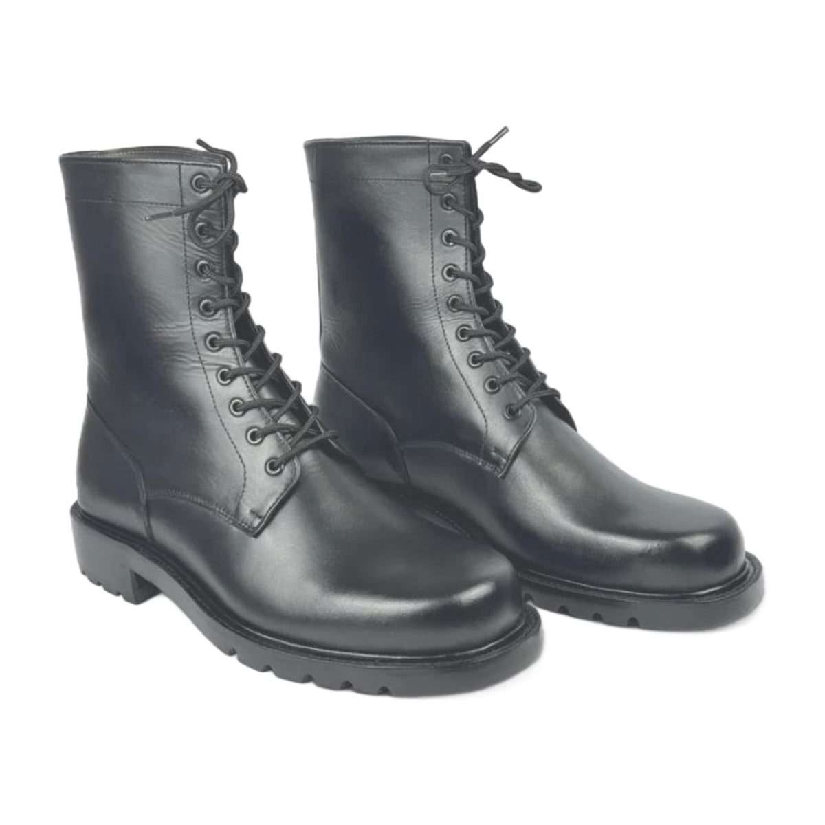 Leather High-Shaft Combat Boots