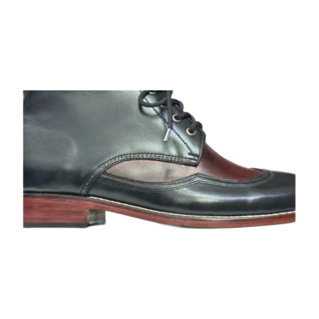 Handmade Two-Tone Wingtip Leather Boots