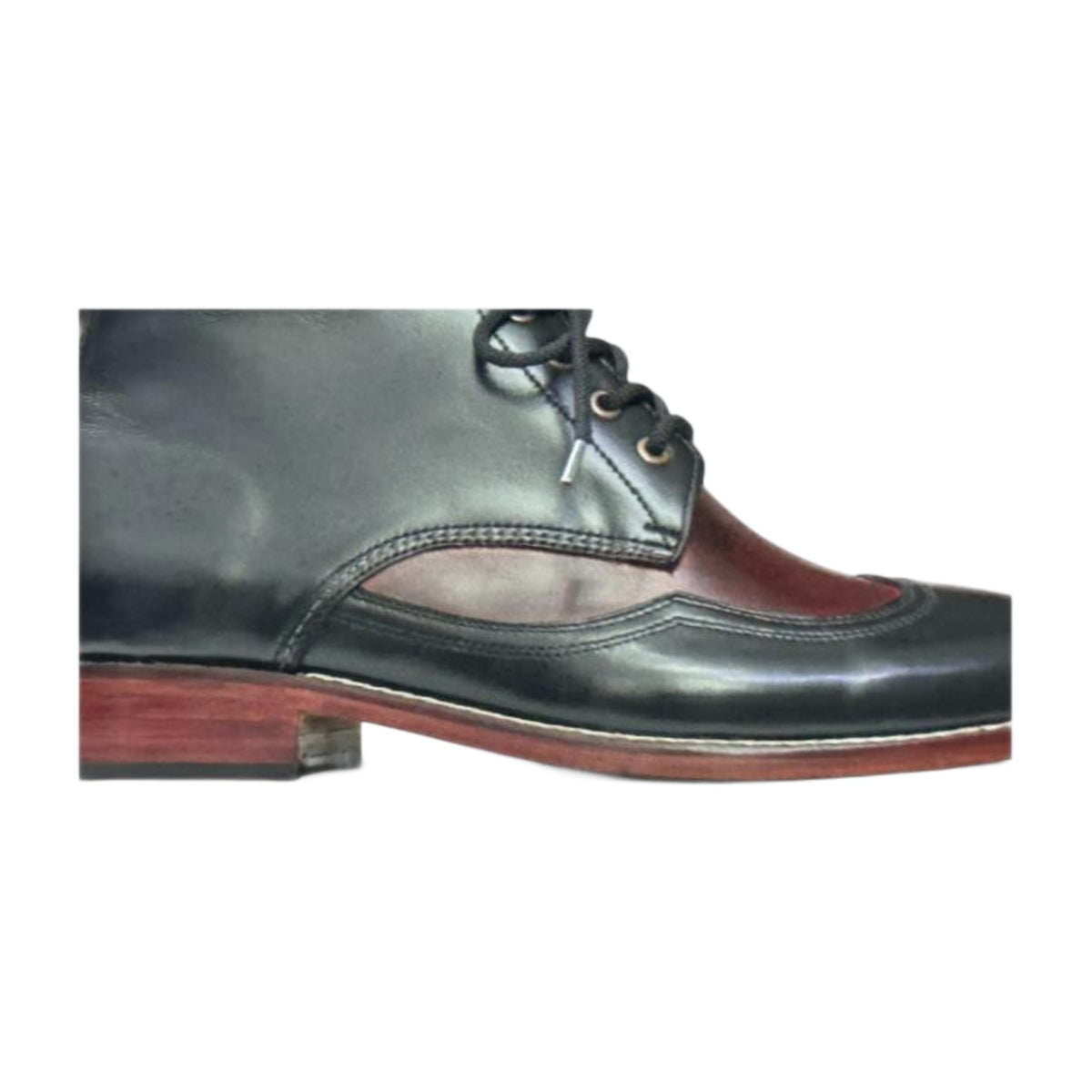Handmade Two-Tone Wingtip Leather Boots