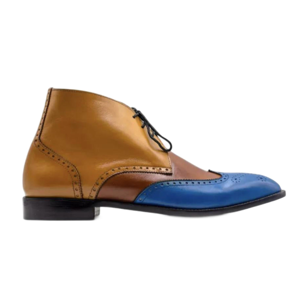 Three-Tone Lace-Up Chukka Boots