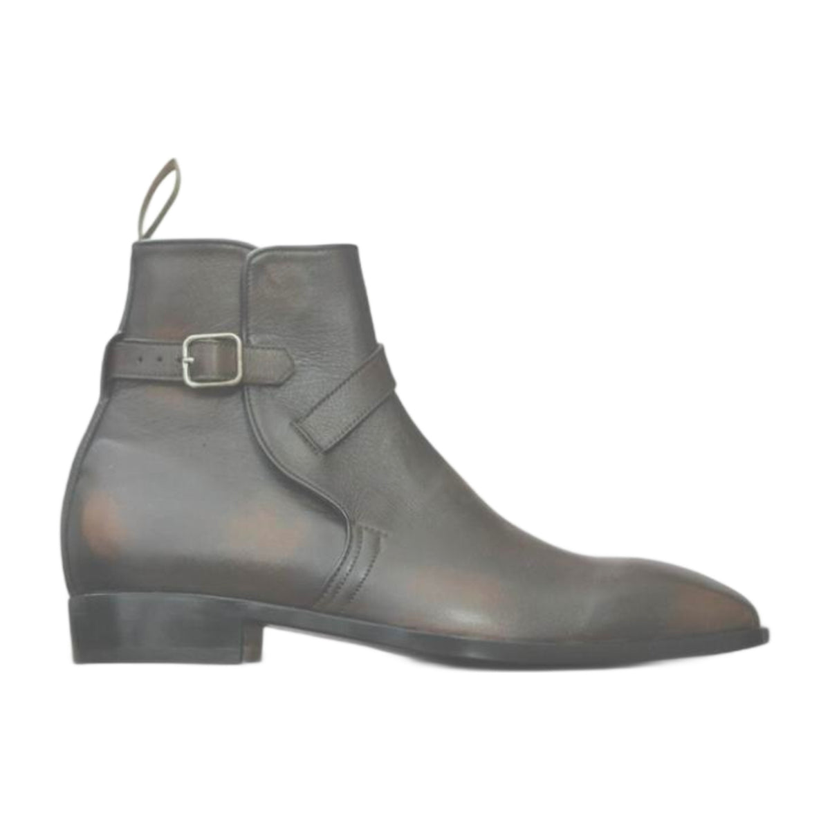 Leather Burnished Buckle Jodhpurs Boots