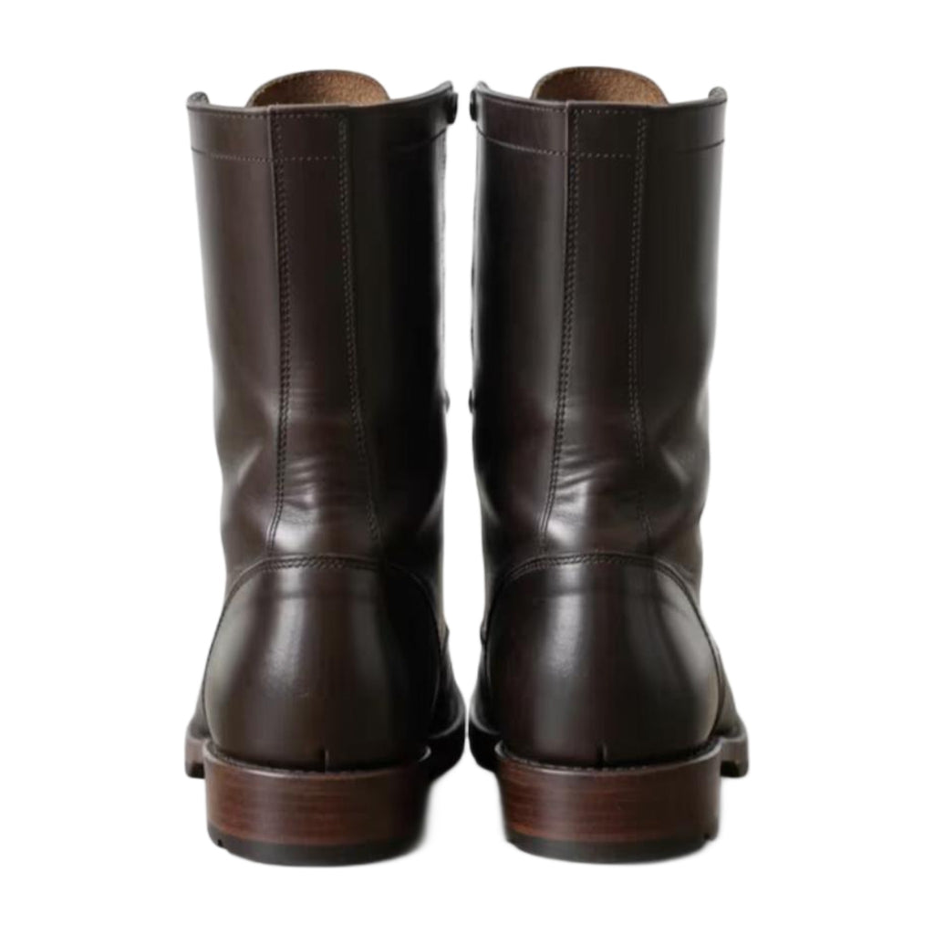 Leather Tall Lace-Up Combat Boots