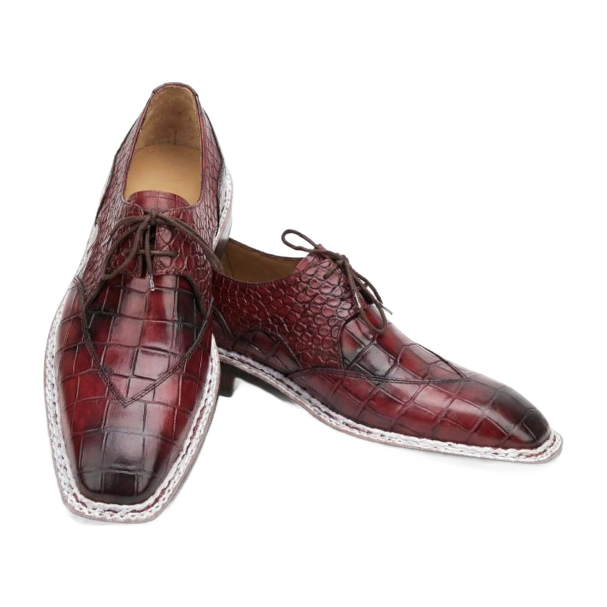 Handmade Alligator Leather Derby Shoes