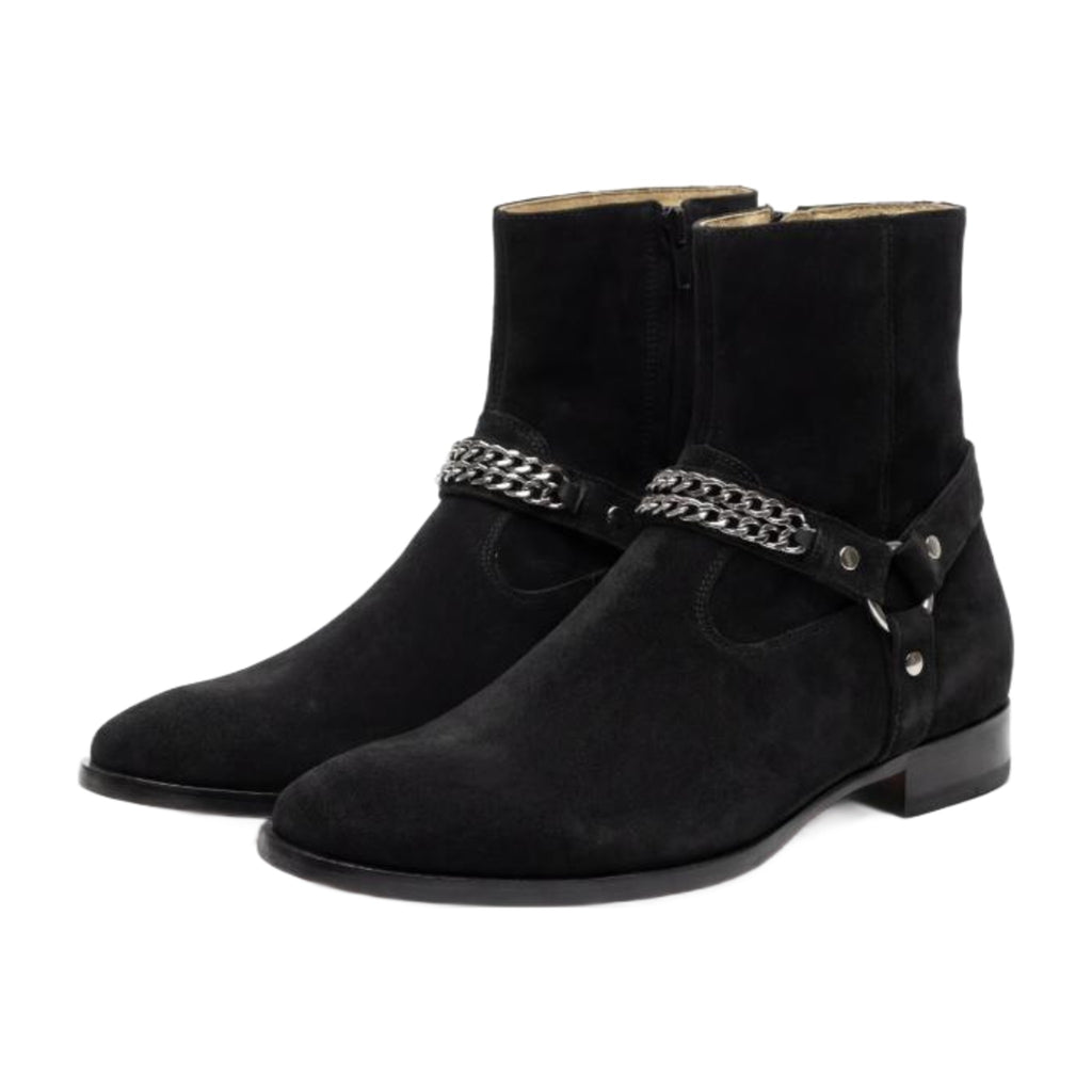 Handmade Suede Harness Boots
